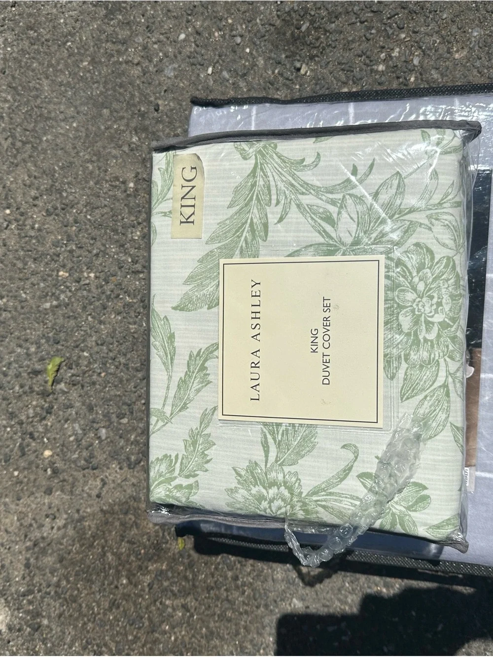 Laura Ashley Sage Floral Duvet Cover with Striped Reverse